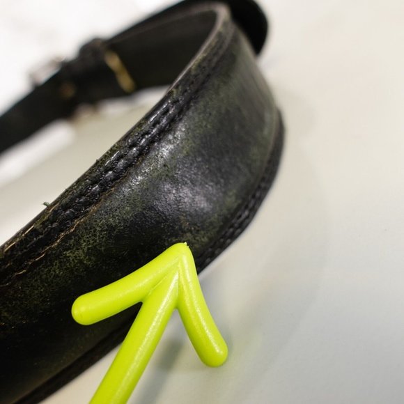 Belt‎ Mens Medium Black Dress Genuine Leather Silver Buckle Frame Solid Handmade - Picture 7 of 11